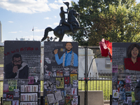 Hundreds gather during a pro-Palestinian rally as part of an international day of action near the White House in Washington DC, USA, on Octo...