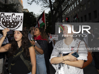 Hundreds gather during a pro-Palestinian rally as part of an international day of action near the White House in Washington DC, USA, on Octo...