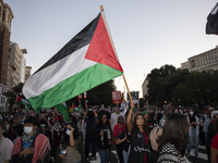 Hundreds gather during a pro-Palestinian rally as part of an international day of action near the White House in Washington DC, USA, on Octo...