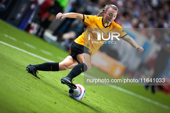 Houston Dash forward Avery Patterson (30) participates in a match between Houston Dash and Chicago Red Stars in Houston, Texas, on October 4...