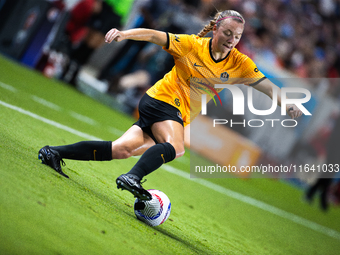 Houston Dash forward Avery Patterson (30) participates in a match between Houston Dash and Chicago Red Stars in Houston, Texas, on October 4...