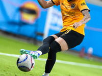 Houston Dash forward Ramona Bachmann (28) kicks the ball during a match between Houston Dash and Chicago Red Stars in Houston, Texas, on Oct...