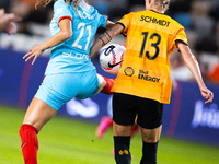 Chicago Red Stars midfielder Julia Grosso (21) and Houston Dynamo midfielder Sophie Schmidt (13) battle for the ball during a match between...