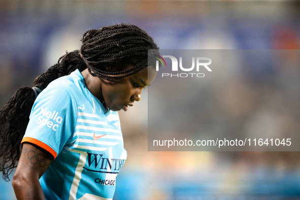 Chicago Red Stars forward Ludmila (14) participates in a match between Houston Dash and Chicago Red Stars at Shell Energy Stadium in Houston...