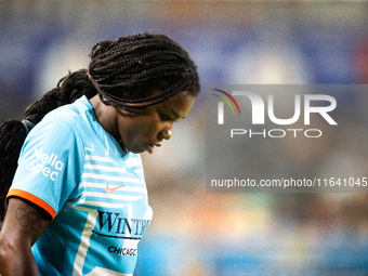 Chicago Red Stars forward Ludmila (14) participates in a match between Houston Dash and Chicago Red Stars at Shell Energy Stadium in Houston...