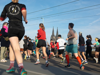 Thousands of people take part in the traditional Cologne Marathon in Cologne, Germany, on October 6, 2024. (