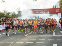 Thousands of people take part in the traditional Cologne Marathon in Cologne, Germany, on October 6, 2024. (