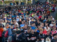 Thousands of people take part in the traditional Cologne Marathon in Cologne, Germany, on October 6, 2024. (