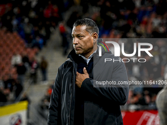 RKC trainer Henk Fraser is present during the match between Utrecht and RKC at Stadium de Galgenwaard in Utrecht, Netherlands, on October 5,...