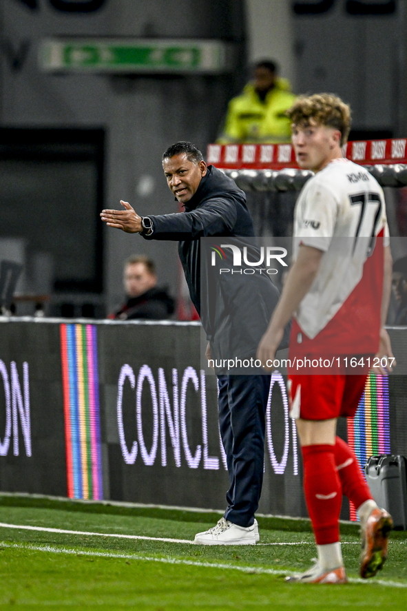 RKC trainer Henk Fraser is present during the match between Utrecht and RKC at Stadium de Galgenwaard in Utrecht, Netherlands, on October 5,...