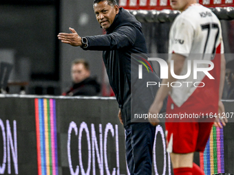 RKC trainer Henk Fraser is present during the match between Utrecht and RKC at Stadium de Galgenwaard in Utrecht, Netherlands, on October 5,...