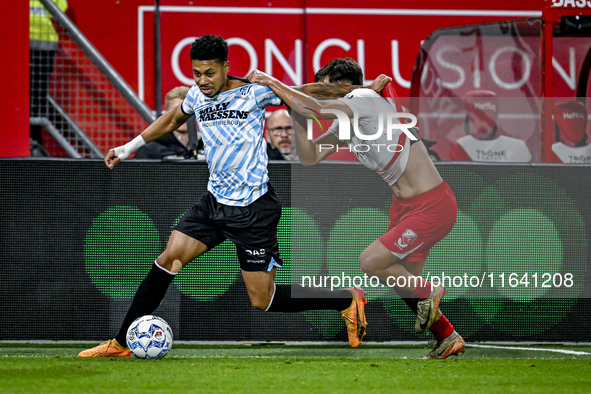 RKC forward Richonell Margaret and FC Utrecht defender Souffian El Karouani play during the match between Utrecht and RKC at Stadium de Galg...