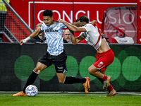 RKC forward Richonell Margaret and FC Utrecht defender Souffian El Karouani play during the match between Utrecht and RKC at Stadium de Galg...