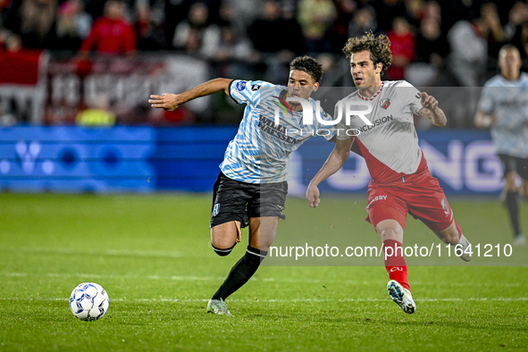 RKC midfielder Daouda Weidmann and FC Utrecht forward Anthony Descotte participate in the match between Utrecht and RKC at Stadium de Galgen...