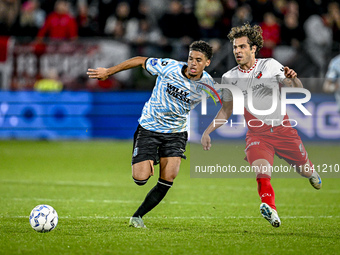 RKC midfielder Daouda Weidmann and FC Utrecht forward Anthony Descotte participate in the match between Utrecht and RKC at Stadium de Galgen...