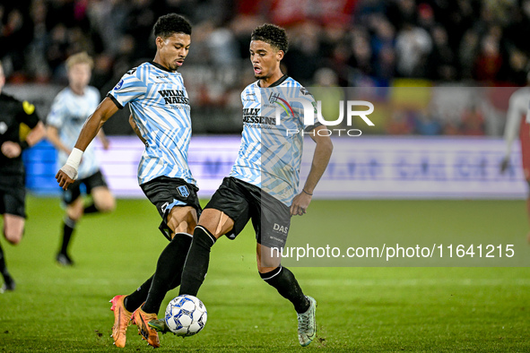 RKC forward Richonell Margaret and RKC midfielder Daouda Weidmann participate in the match between Utrecht and RKC at Stadium de Galgenwaard...