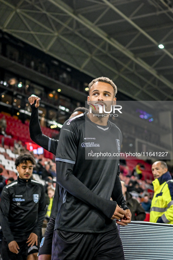 RKC defender Liam van Gelderen plays during the match between Utrecht and RKC at Stadium de Galgenwaard in Utrecht, Netherlands, on October...