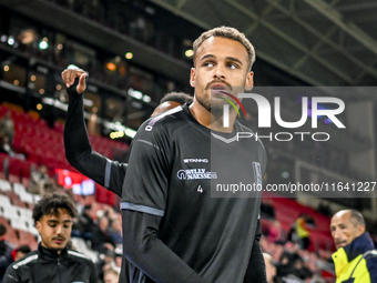 RKC defender Liam van Gelderen plays during the match between Utrecht and RKC at Stadium de Galgenwaard in Utrecht, Netherlands, on October...