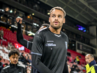 RKC defender Liam van Gelderen plays during the match between Utrecht and RKC at Stadium de Galgenwaard in Utrecht, Netherlands, on October...