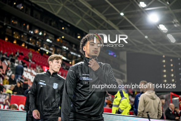 RKC forward Ilias Takidine plays during the match between Utrecht and RKC at Stadium de Galgenwaard in Utrecht, Netherlands, on October 5, 2...