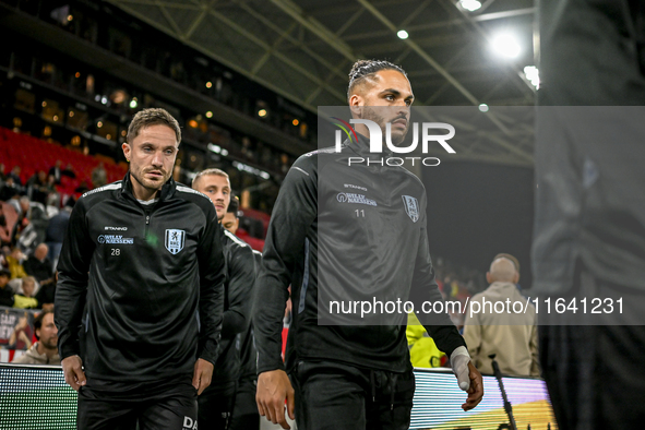 RKC forward Alexander Jakobsen plays during the match between Utrecht and RKC at Stadium de Galgenwaard in Utrecht, Netherlands, on October...