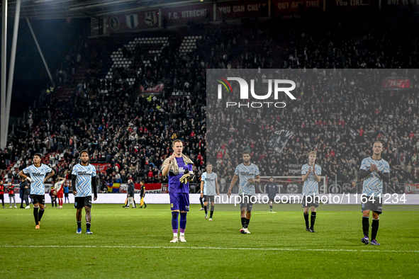 Players of RKC thank the fans after the match during the game Utrecht - RKC at the Stadium de Galgenwaard for the season 2024-2025 in Utrech...