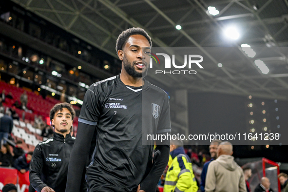 RKC forward Denilho Cleonise plays during the match between Utrecht and RKC at Stadium de Galgenwaard in Utrecht, Netherlands, on October 5,...