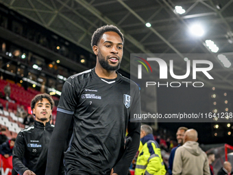 RKC forward Denilho Cleonise plays during the match between Utrecht and RKC at Stadium de Galgenwaard in Utrecht, Netherlands, on October 5,...