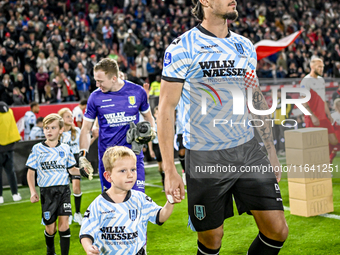 RKC forward Oskar Zawada plays during the match between Utrecht and RKC at Stadium de Galgenwaard in Utrecht, Netherlands, on October 5, 202...