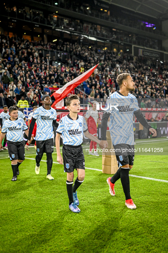 RKC defender Liam van Gelderen plays during the match between Utrecht and RKC at Stadium de Galgenwaard in Utrecht, Netherlands, on October...