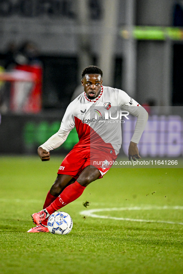 FC Utrecht forward Noah Ohio plays during the match between Utrecht and RKC at Stadium de Galgenwaard in Utrecht, Netherlands, on October 5,...