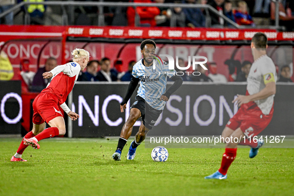 RKC forward Denilho Cleonise plays during the match between Utrecht and RKC at Stadium de Galgenwaard in Utrecht, Netherlands, on October 5,...