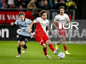 RKC defender Luuk Wouters and FC Utrecht forward Anthony Descotte participate in the match between Utrecht and RKC at Stadium de Galgenwaard...