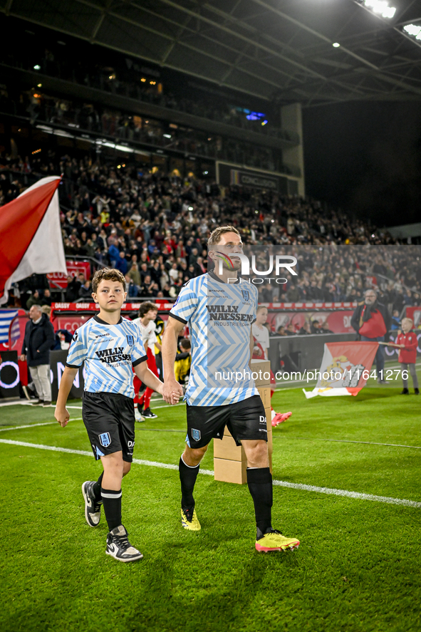 RKC defender Aaron Meijers plays during the match between Utrecht and RKC at Stadium de Galgenwaard in Utrecht, Netherlands, on October 5, 2...