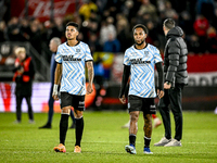 RKC forward Richonell Margaret and RKC midfielder Daouda Weidmann participate in the match between Utrecht and RKC at Stadium de Galgenwaard...