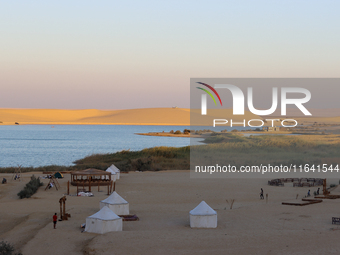 The Magic Lake is a lake located in Wadi El Hitan in Fayoum. It overlooks sand dunes and provides the opportunity to witness sunsets. The la...