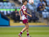 Riko Ueki #9 of West Ham United F.C. warms up during the Barclays FA Women's Super League match between Manchester City and West Ham United...