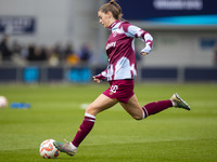 Emma Harries #12 of West Ham United F.C. warms up during the Barclays FA Women's Super League match between Manchester City and West Ham Uni...