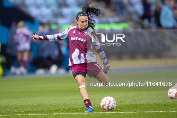 During the Barclays FA Women's Super League match between Manchester City and West Ham United at the Joie Stadium in Manchester, England, on...