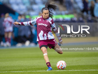 During the Barclays FA Women's Super League match between Manchester City and West Ham United at the Joie Stadium in Manchester, England, on...