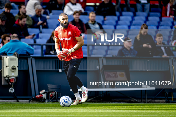 FC Twente goalkeeper Issam El Maach plays during the match between Feyenoord and Twente at the Feyenoord stadium De Kuip for the Dutch Eredi...