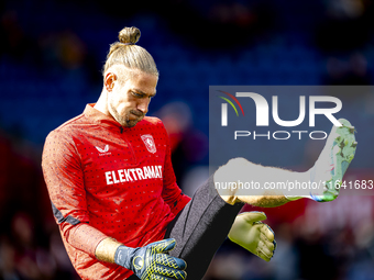 FC Twente goalkeeper Lars Unnerstall is present during the match between Feyenoord and Twente at the Feyenoord stadium De Kuip for the Dutch...