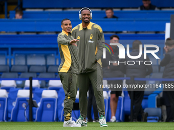 Murillo of Nottingham Forest and Carlos Miguel, Nottingham Forest goalkeeper, are present during the Premier League match between Chelsea an...