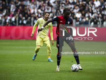 Cagliari midfielder Antoine Makoumbou (29) is in action during the Serie A football match number 7, Juventus vs. Cagliari, on October 6, 202...