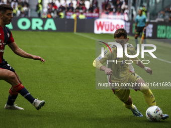 Juventus forward Francisco Conceicao (7) is in action during the Serie A football match number 7, Juventus versus Cagliari, at the Allianz S...