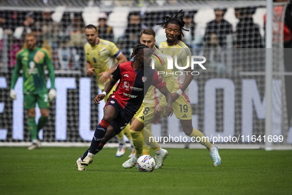 Cagliari midfielder Antoine Makoumbou (29) is in action during the Serie A football match number 7, Juventus vs. Cagliari, on October 6, 202...