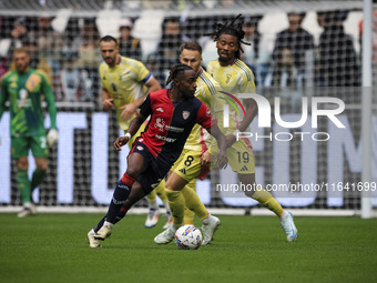 Cagliari midfielder Antoine Makoumbou (29) is in action during the Serie A football match number 7, Juventus vs. Cagliari, on October 6, 202...