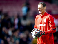 FC Twente goalkeeper Przemyslaw Tyton plays during the match between Feyenoord and Twente at the Feyenoord stadium De Kuip for the Dutch Ere...