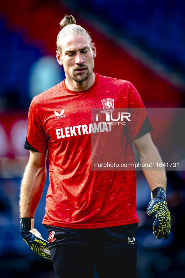 FC Twente goalkeeper Lars Unnerstall is present during the match between Feyenoord and Twente at the Feyenoord stadium De Kuip for the Dutch...