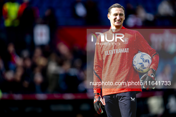 FC Twente goalkeeper Przemyslaw Tyton plays during the match between Feyenoord and Twente at the Feyenoord stadium De Kuip for the Dutch Ere...